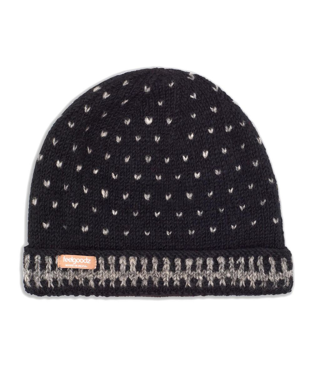 Feelgoodz Women s Artisan Hand-Knit Dot Wool Beanie Hat