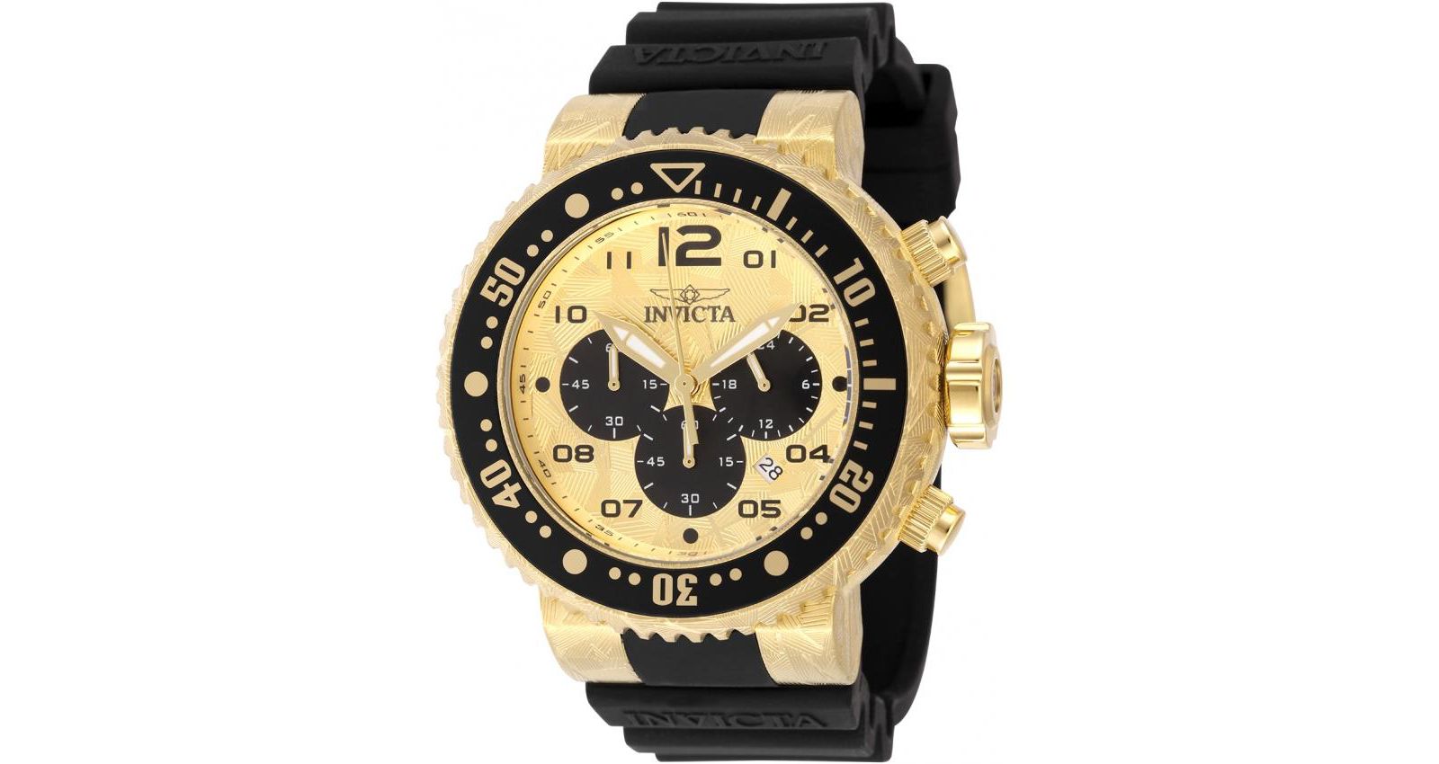 Invicta Men's 48618 Pro Diver  Quartz Chronograph Gold, Black Dial Watch