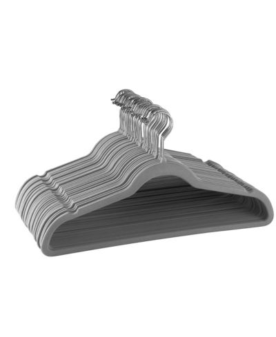 Велюровые вешалки Elama Home Slim Profile с поворотными крючками из нержавеющей стали, набор из 30 штук