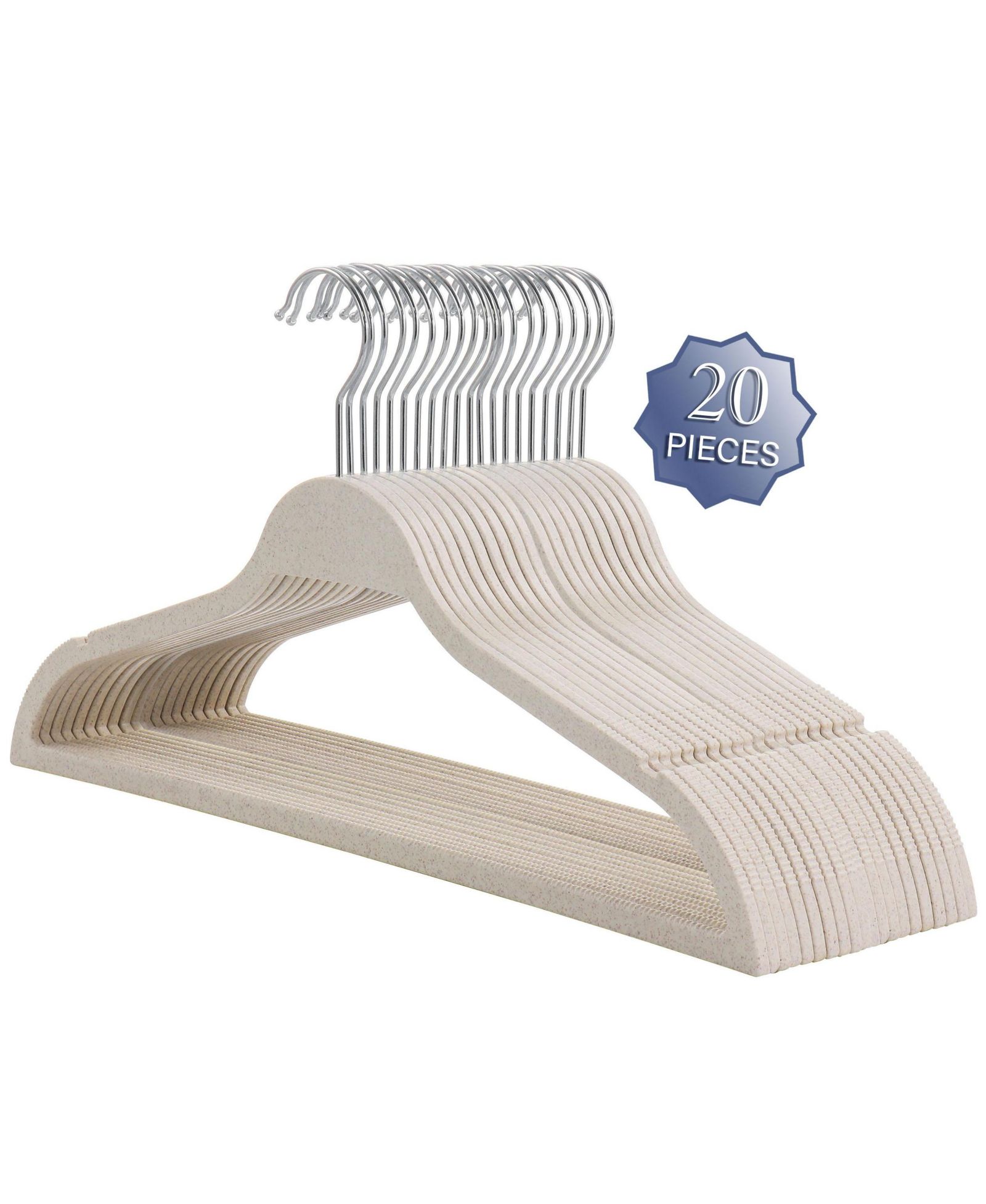 Elama Home 20 Piece Coat Hangers in Wheat