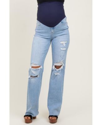 Pinkblush Maternity Light Blue 90'S Vintage Super High Rise Flare Maternity Jeans