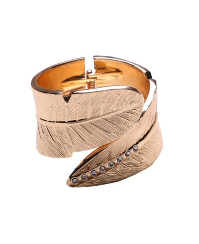 SOHI Metallic Gold Foliage Wrap Bracelet