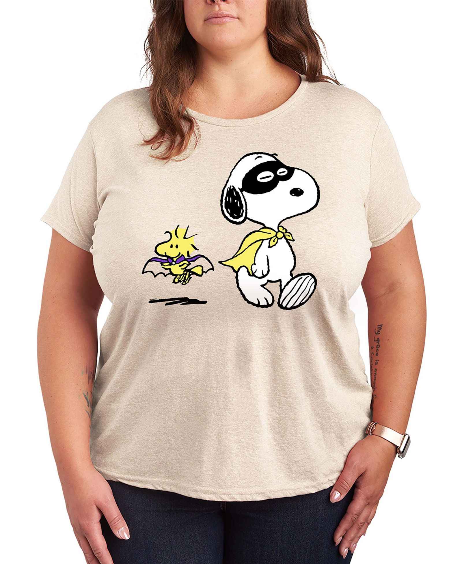Женские футболки Snoopy and Woodstock Halloween Costume Graphic Short Sleeve
