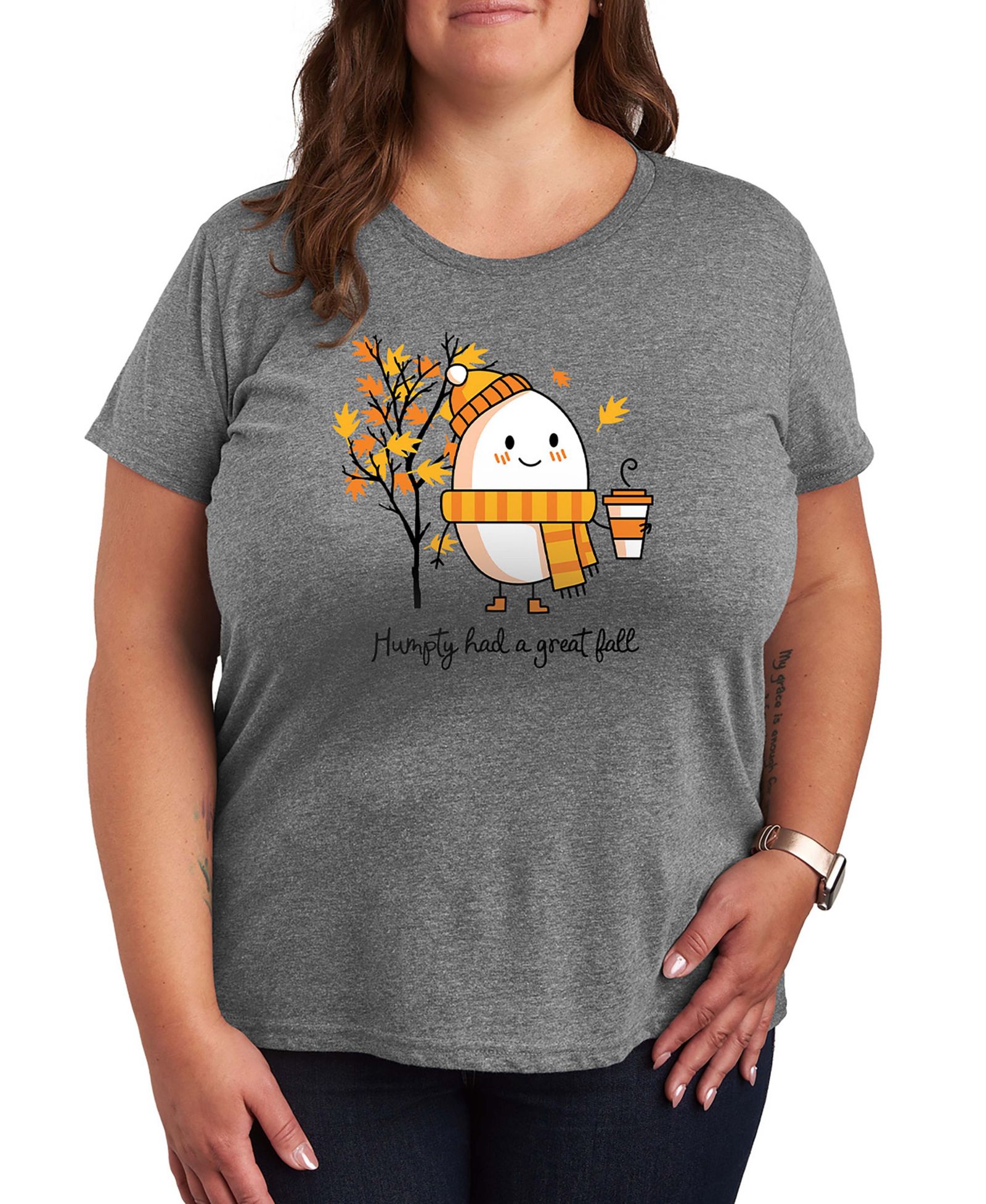 Hybrid Apparel Plus Size Humpty Dumpty Women's Short Sleeve Graphic T-shirts