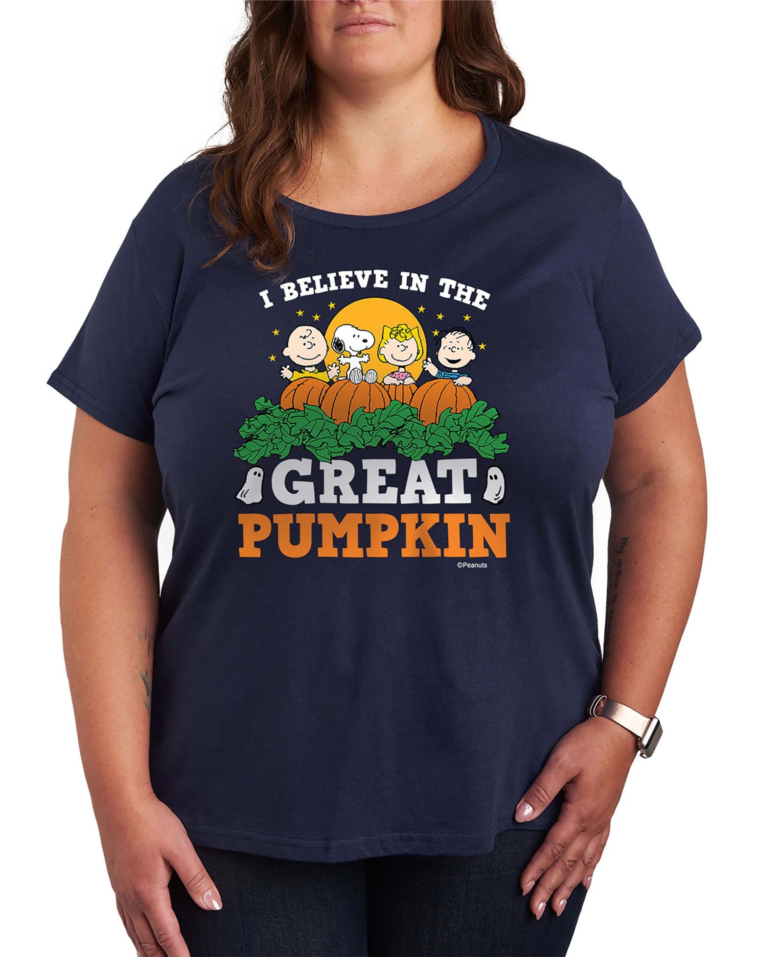 Peanuts Gang Halloween Great Pumpkin Women's Short Sleeve Graphic T-shirts