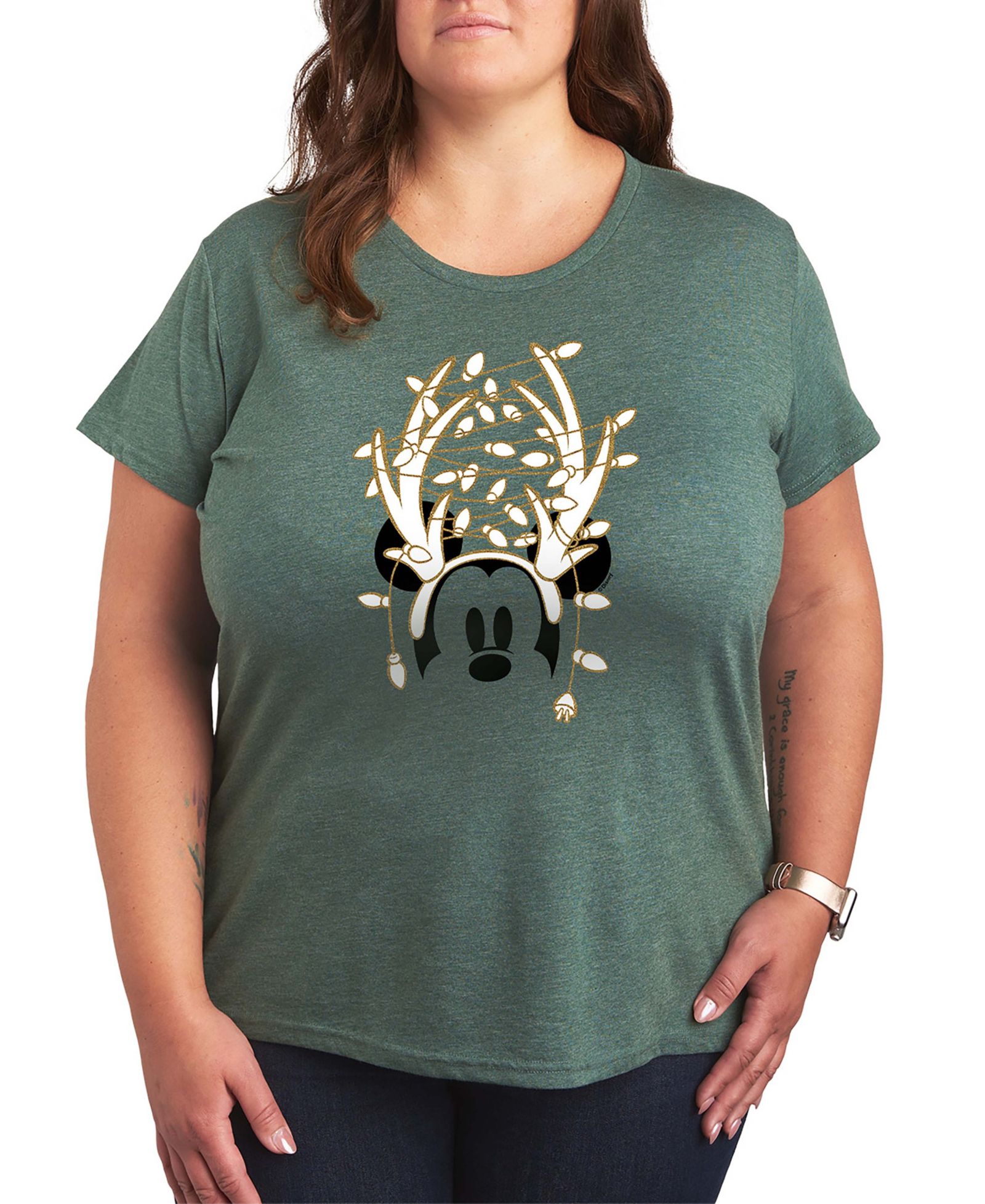 Hybrid Apparel Женская футболка с принтом Disney Mickey Mouse Antlers