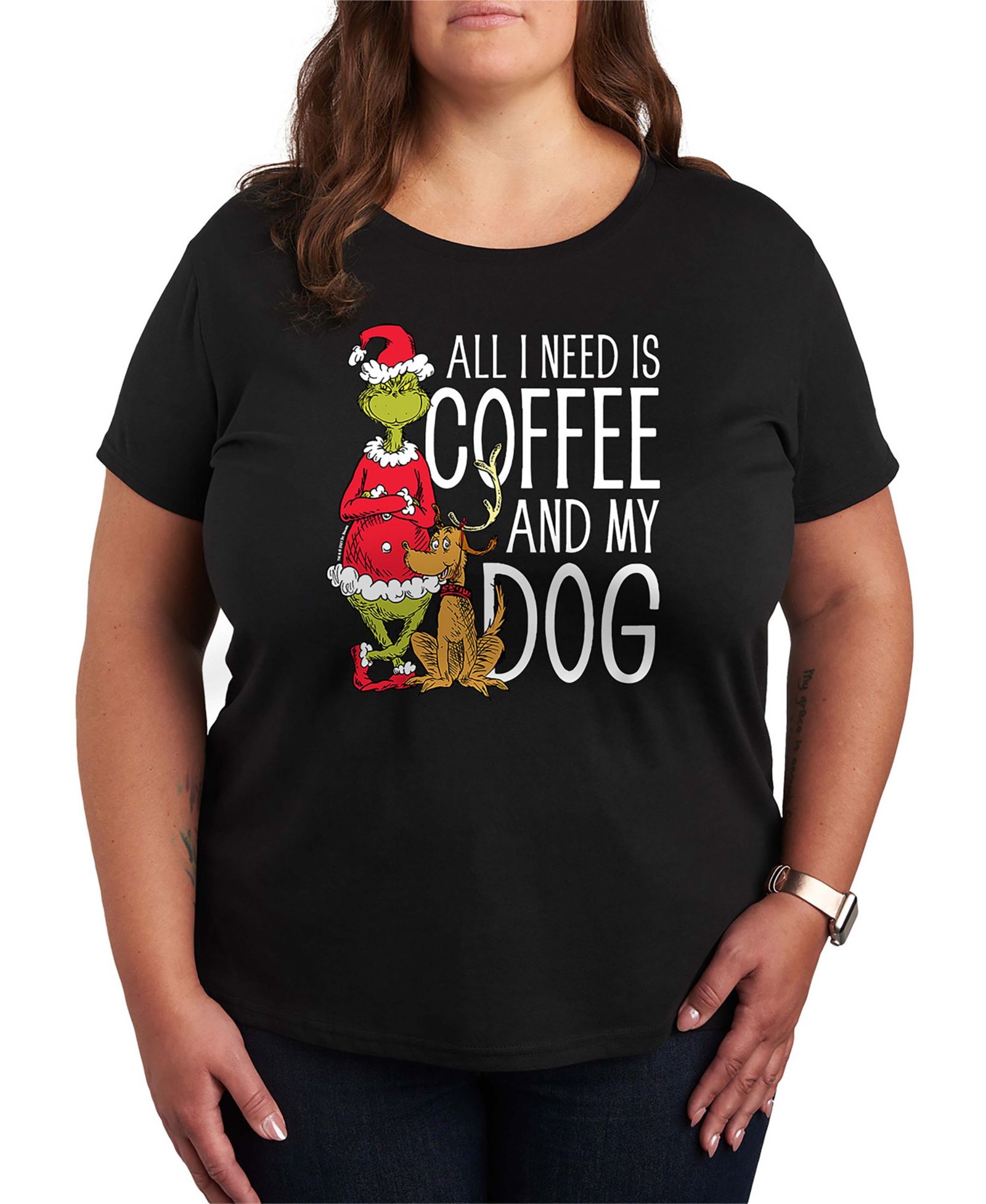 Женские футболки Hybrid Apparel Grinch and Max Coffee and My Dog