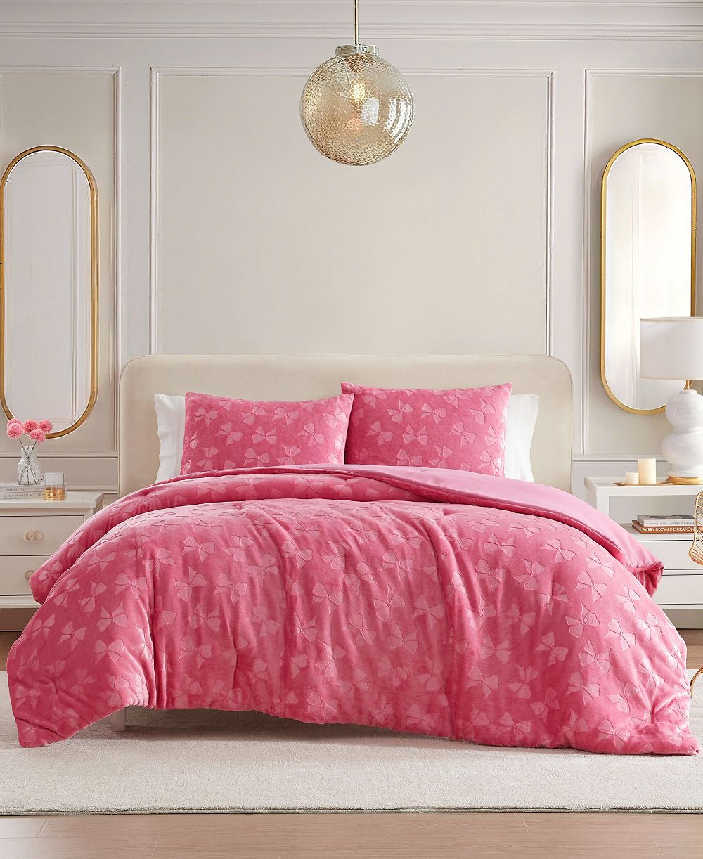 Комплект из 3 предметов Betsey Johnson Flirty Bows Embossed Plush Full/Queen