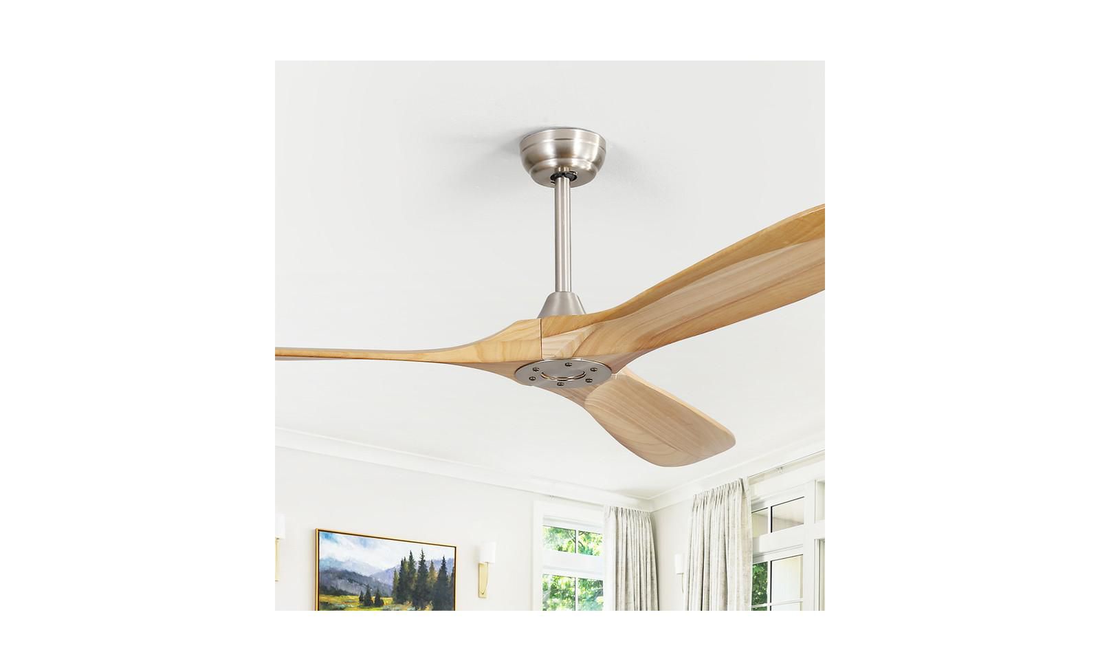 Sofucor 60-inch Modern Sand Nickel 3-Blade Intelligent Remote Control and Timing Function Ceiling Fan
