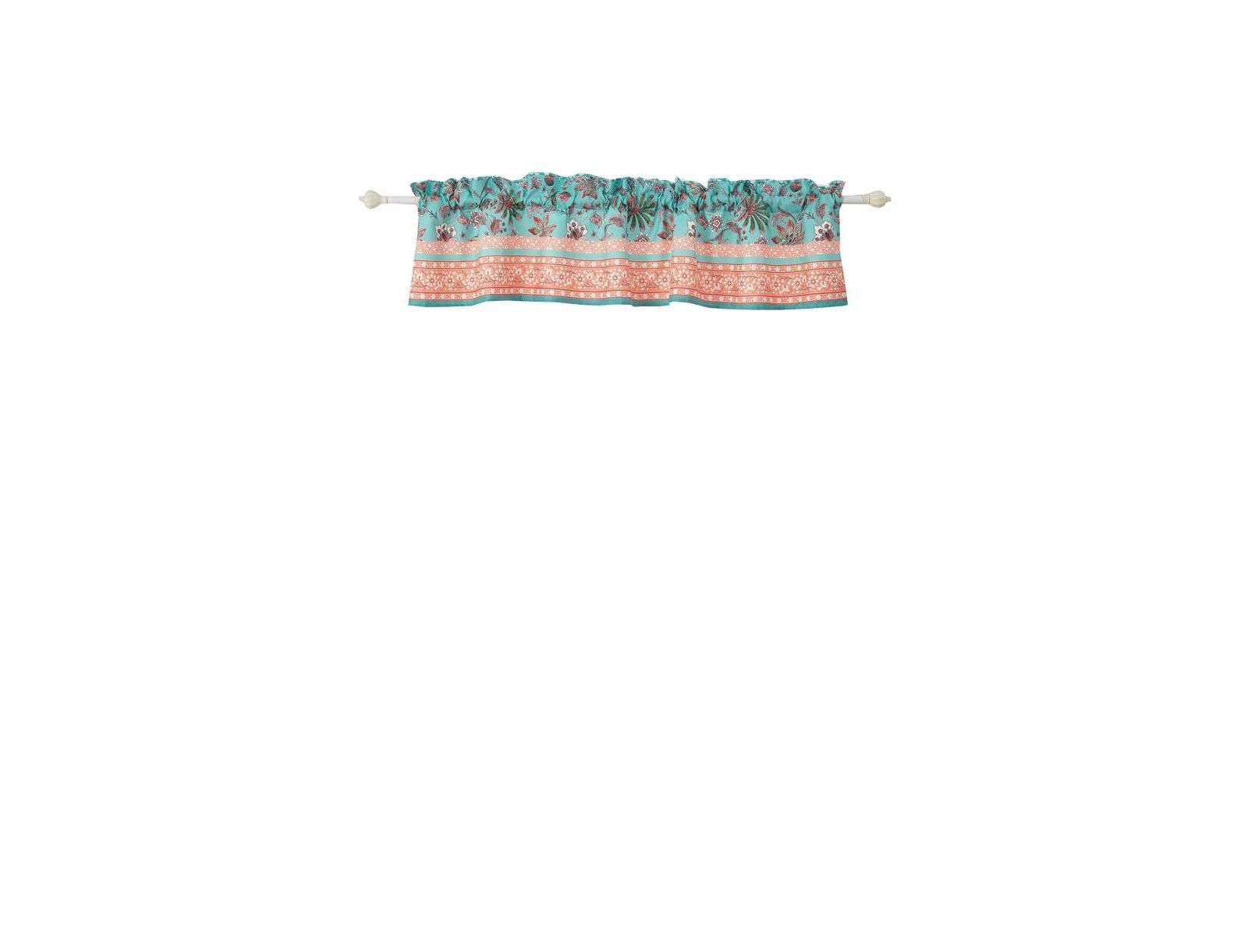 Barefoot Bungalow Audrey Window Valance Turquoise 84" x 16"+ 2" by Barefoot Bungalow