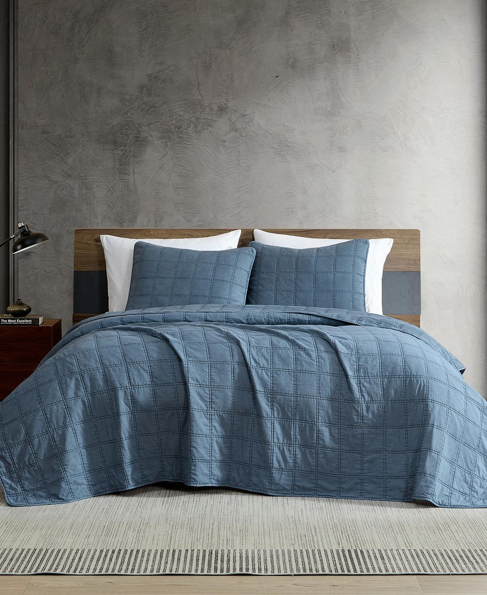 Комплект постельного белья Kenneth Cole New York Solid Stonewashed 3-Pc. Quilt Set Full/Queen