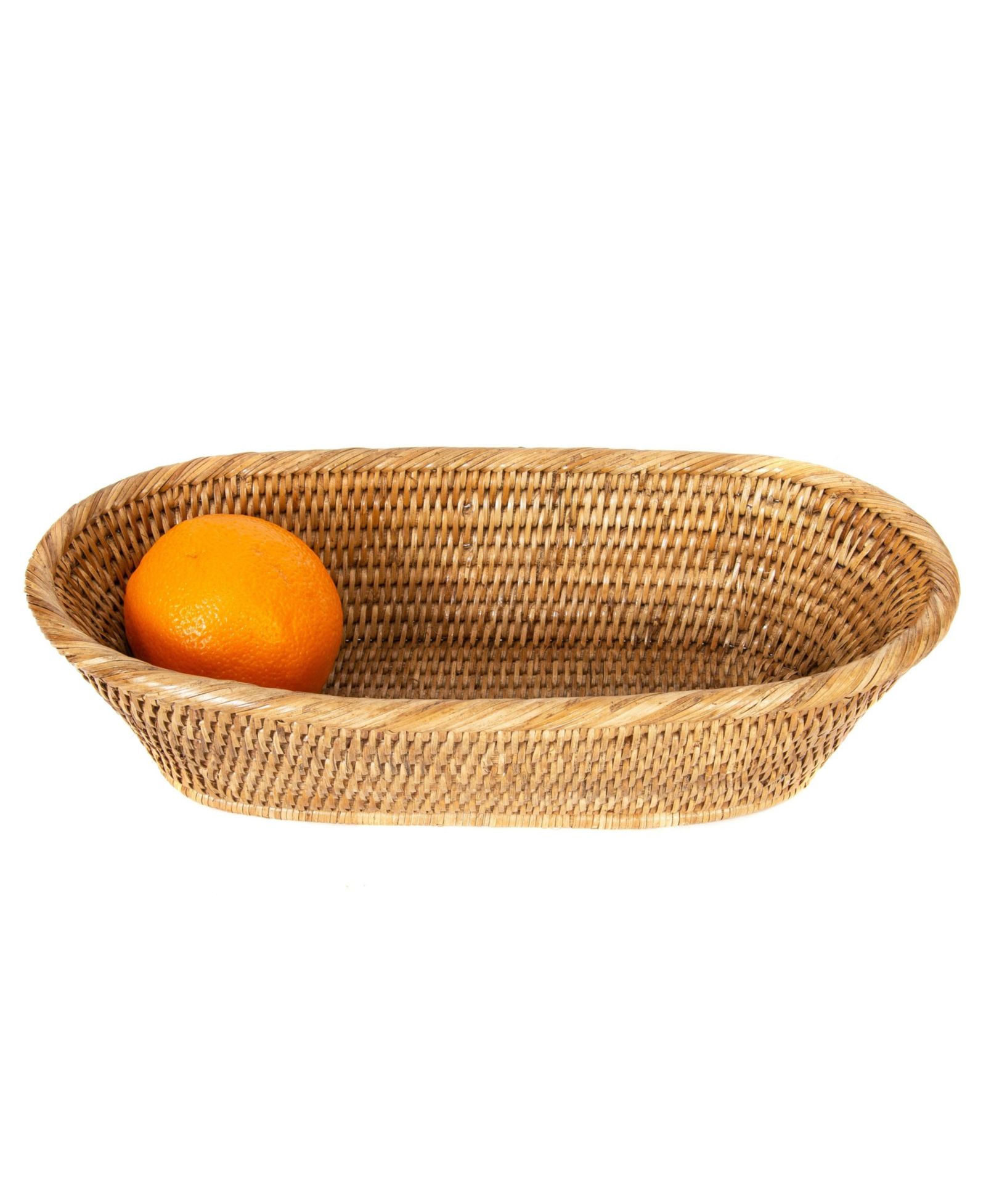 Hand Woven Rattan Oval Bread Basket Serving Tray Display