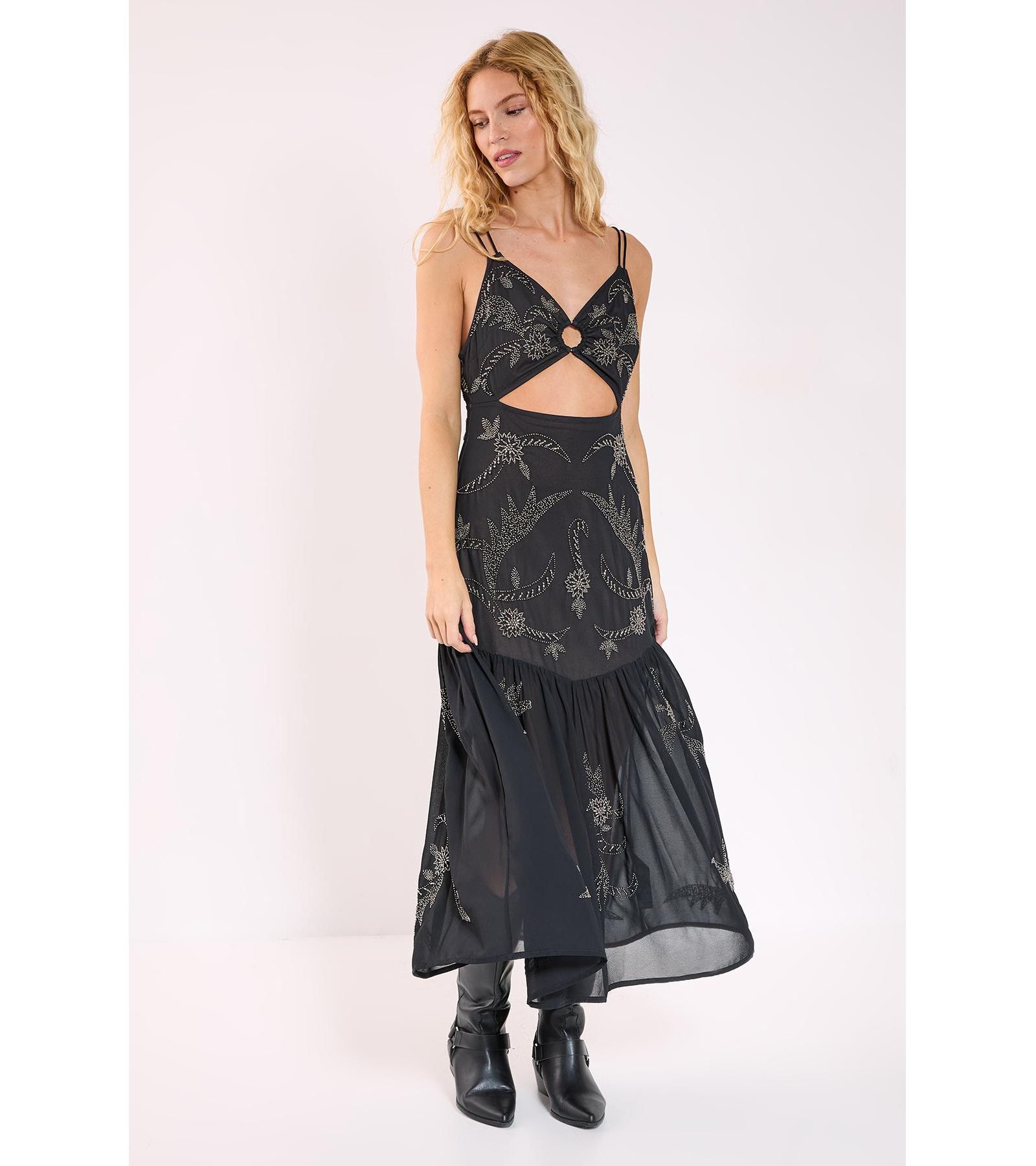 Nasty Gal макси-платье с вырезами в кольцо