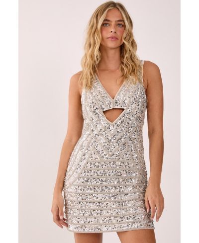 Женское мини-платье Nasty Gal с отделкой панелями и вырезами