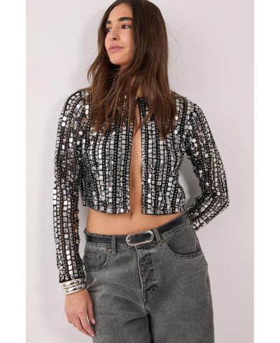 Женская куртка Nasty Gal с бисером и длинным рукавом