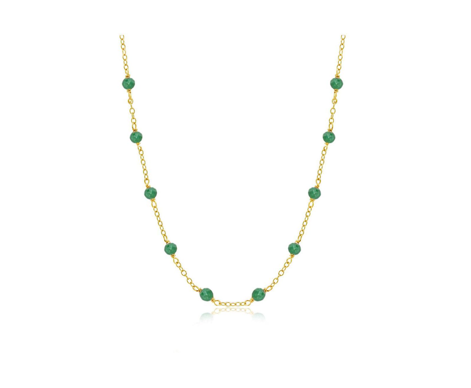 The Lovery Emerald Bead Chain Necklace