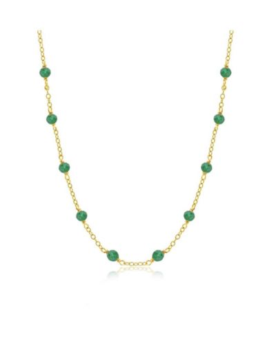 The Lovery Emerald Bead Chain Necklace