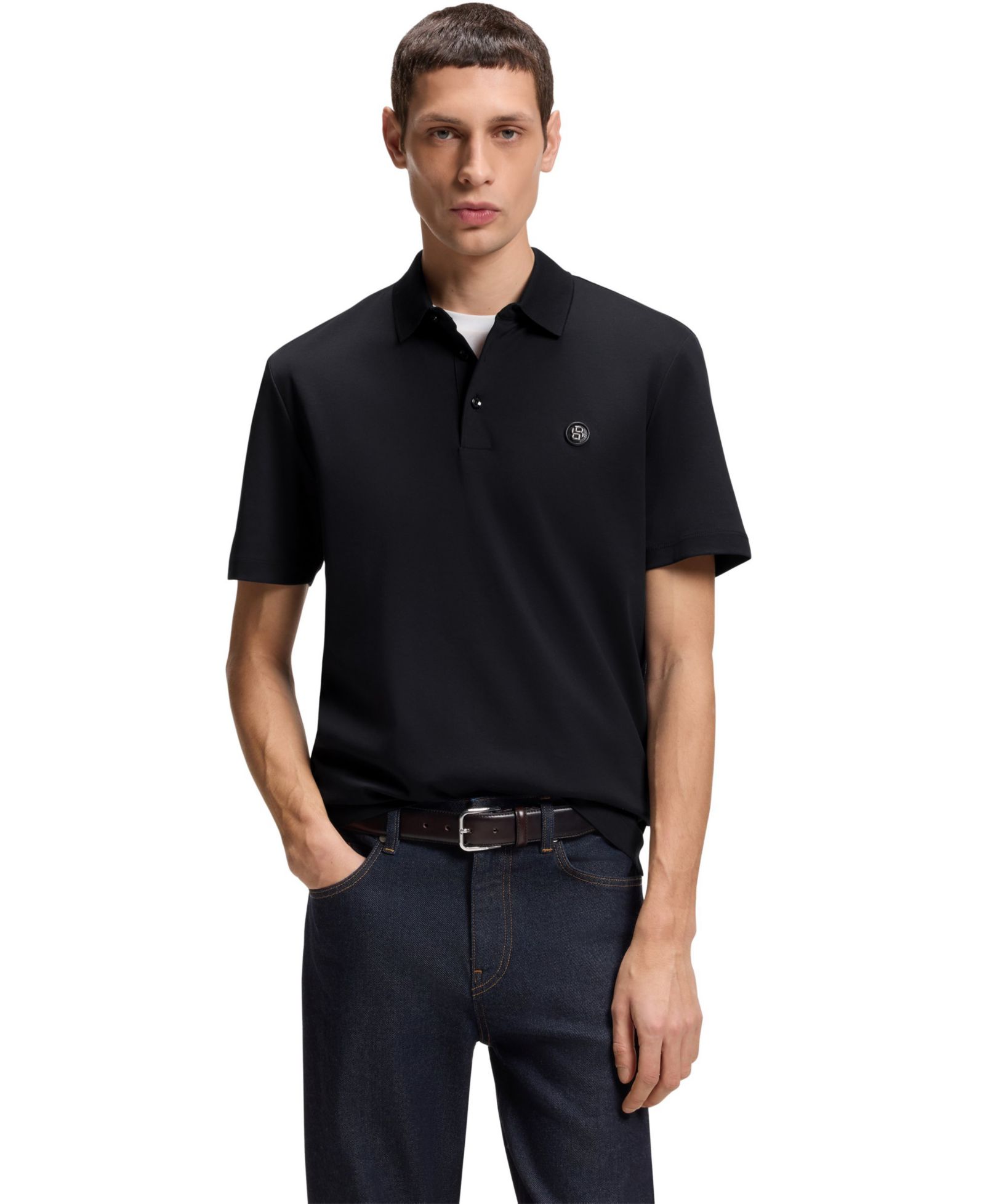 BOSS by Hugo Boss Men's Mercerised Cotton Monogram Regular-Fit Polo Shirt