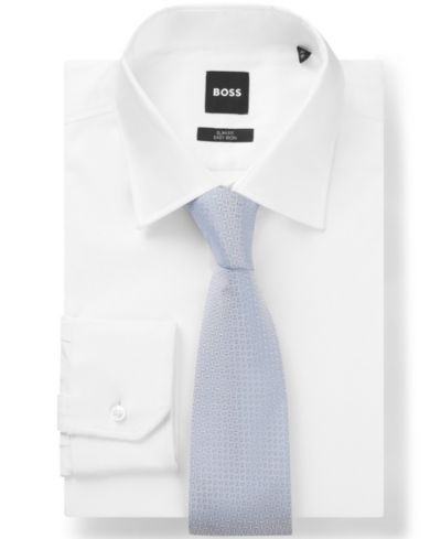 Мужской галстук Hugo Boss из шелковой смеси с жаккардовым узором