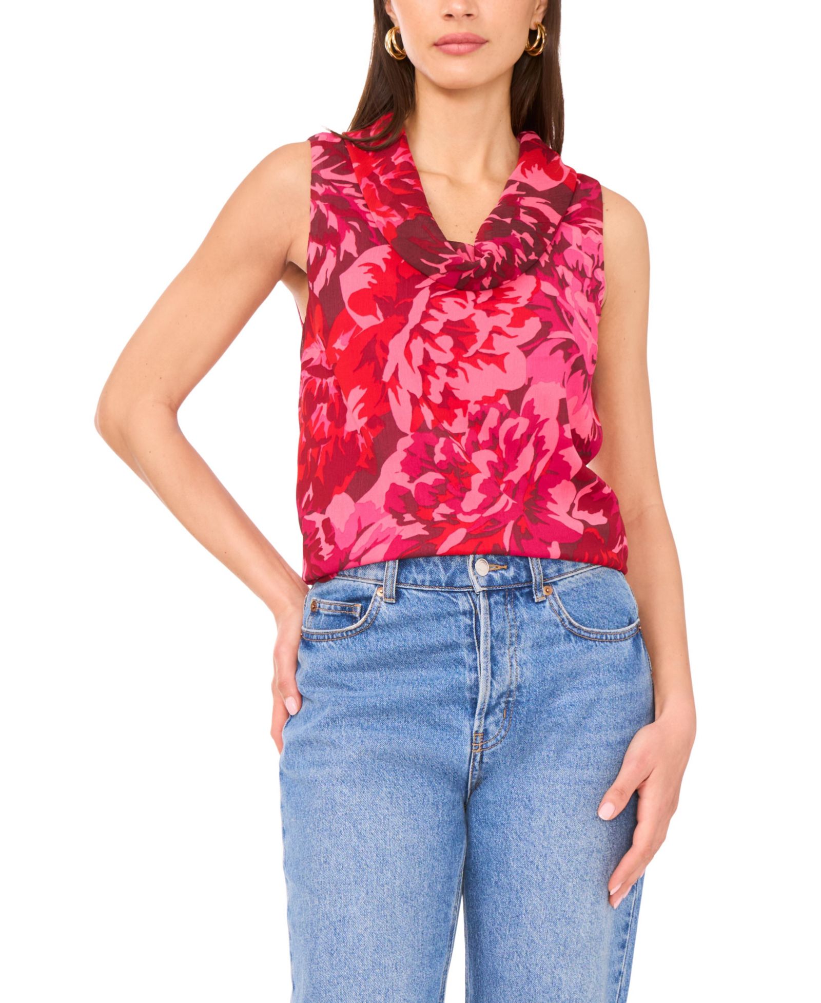 Vince Camuto Women's Floral Print Sleeveless Top