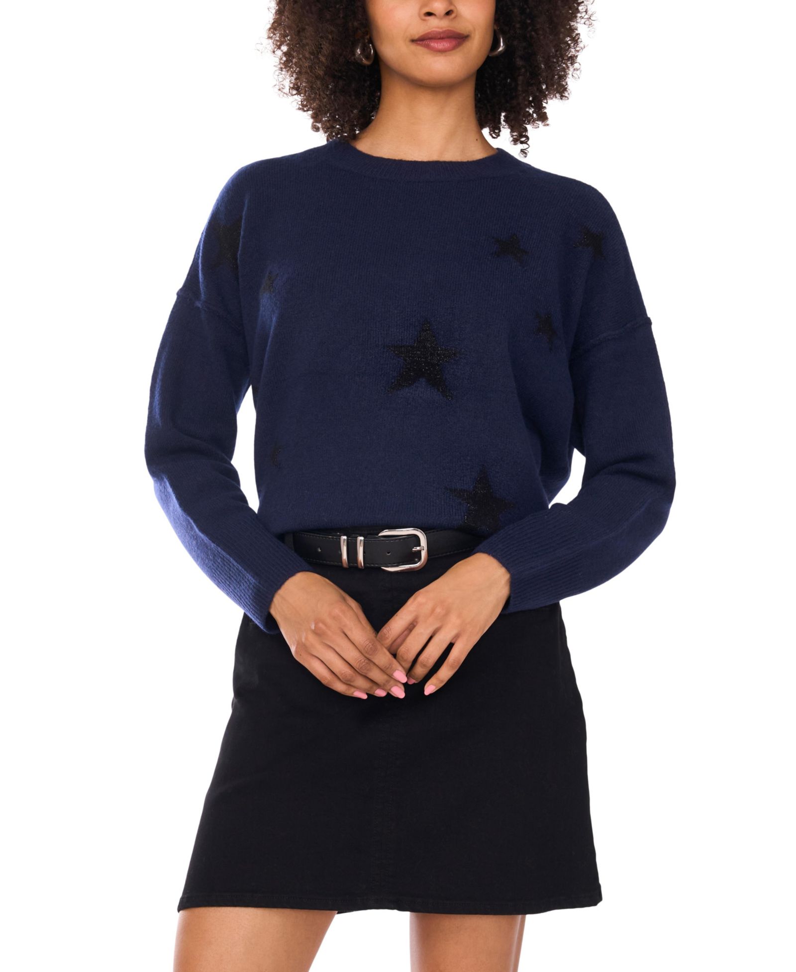 Vince Camuto Women's Crew Neck Long Sleeve Sweater