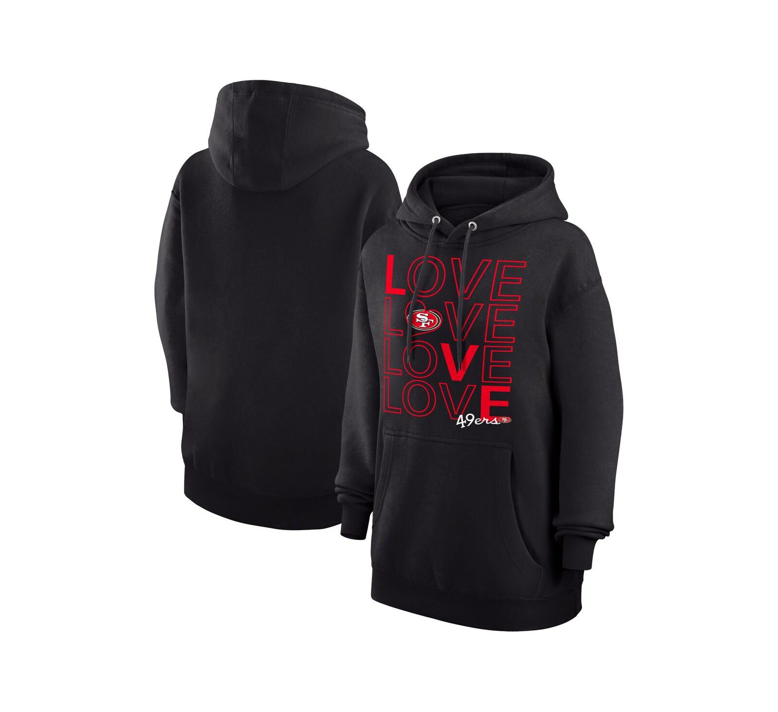 G-III 4Her by Carl Banks Women's Black San Francisco 49ers Love Graphic Pullover Hoodie