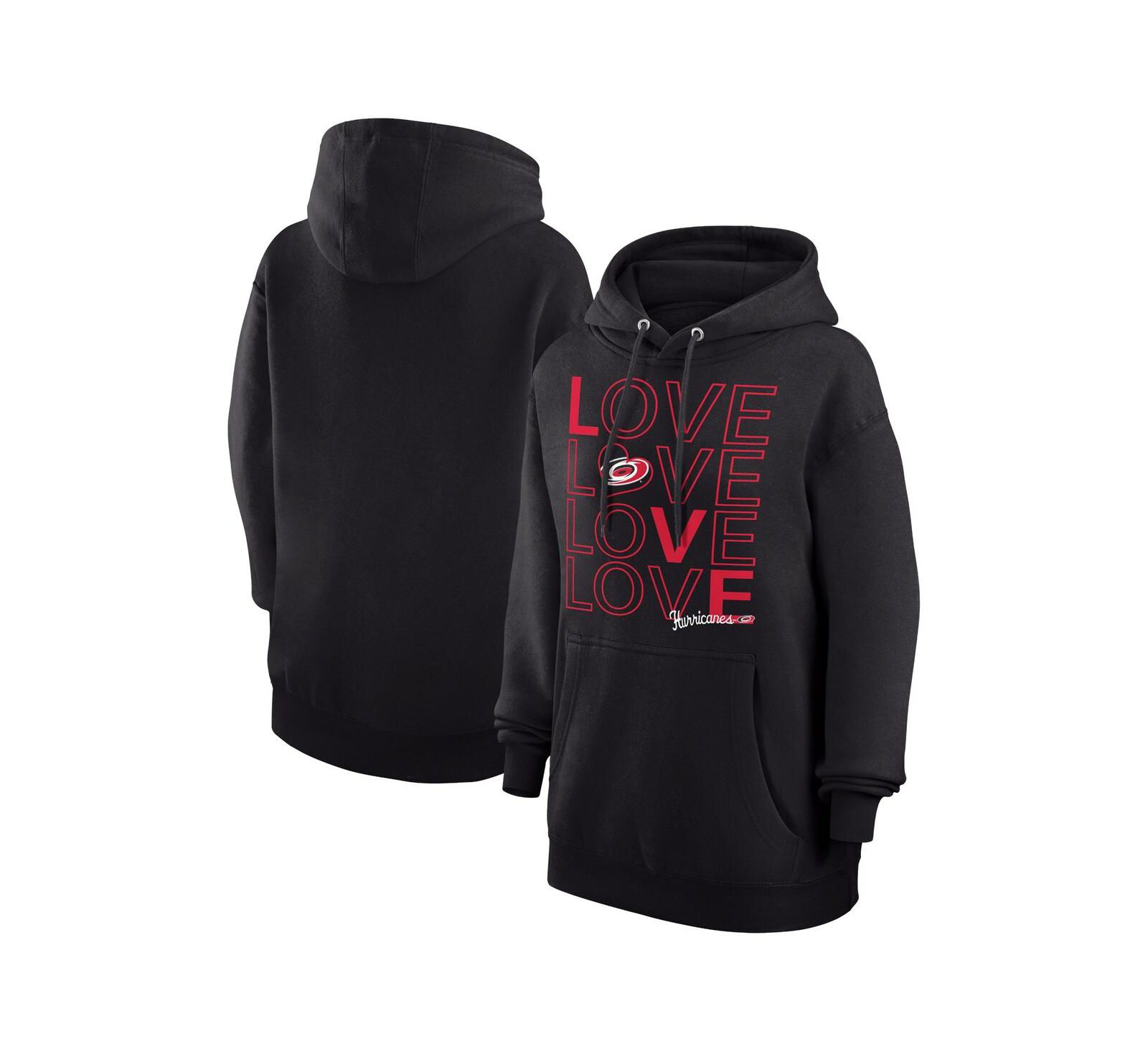 G-III 4Her by Carl Banks Women's Black Carolina Hurricanes Hockey Love Fleece Pullover Hoodie