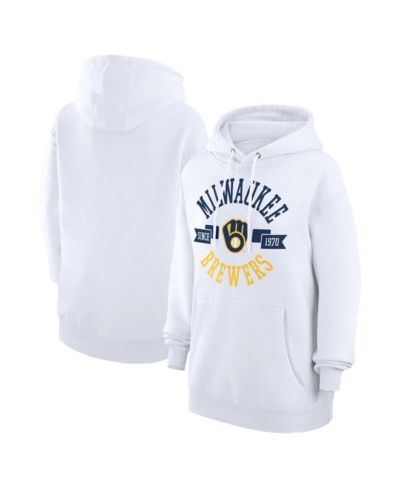G-III 4Her by Carl Banks Women's White Milwaukee Brewers City Graphic Pullover Hoodie