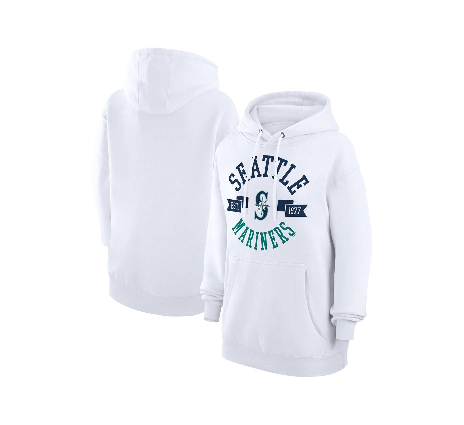 G-III 4Her by Carl Banks Women's White Seattle Mariners City Graphic Pullover Hoodie