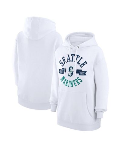 G-III 4Her by Carl Banks Women's White Seattle Mariners City Graphic Pullover Hoodie