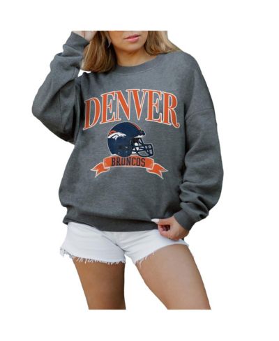 Женское оверсайз худи Gameday Couture Denver Broncos, флисовое, темно-серый цвет