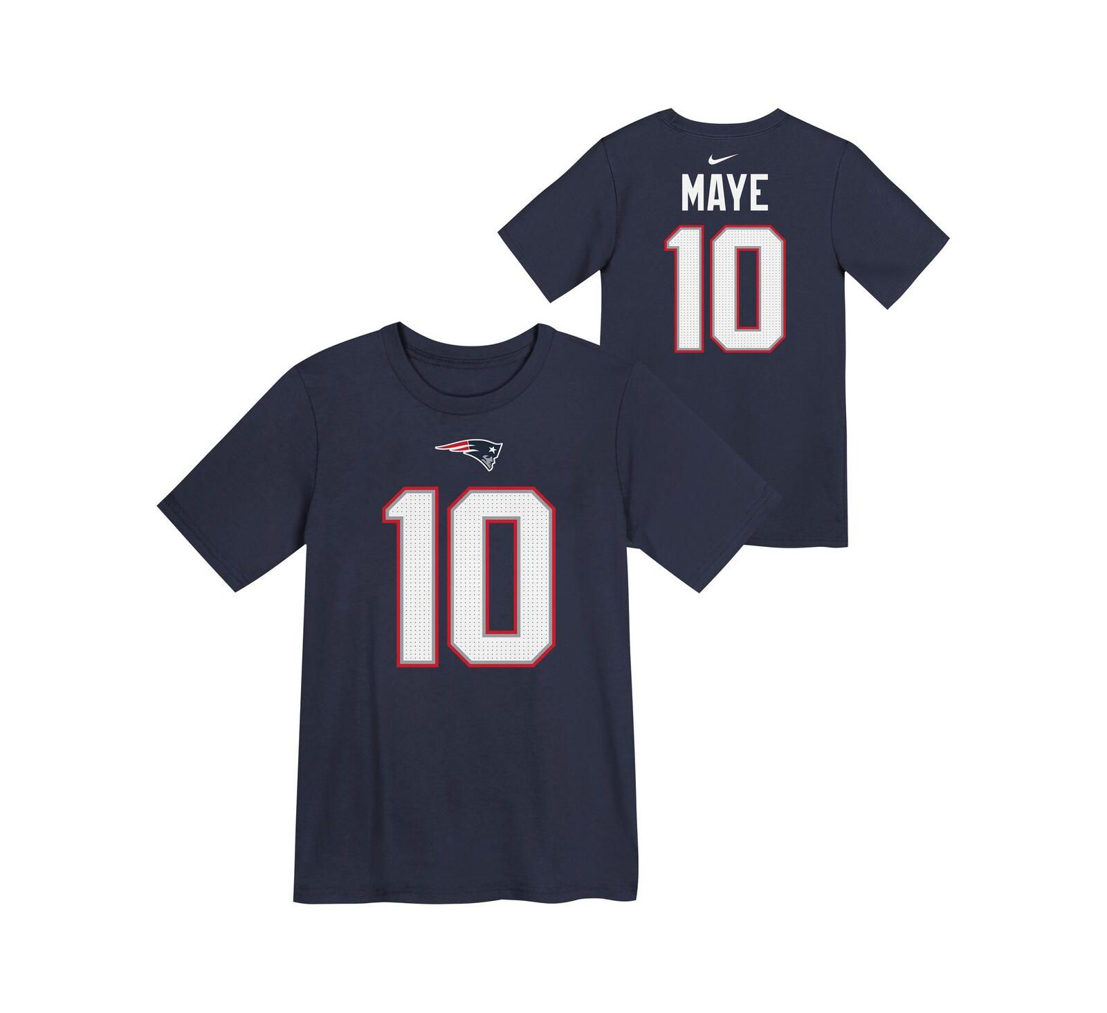 Nike детская футболка Nike Drake Maye Navy New England Patriots Player Name & Number T-Shirt