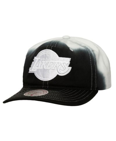 Mitchell & Ness Men's Black/White Los Angeles Lakers Dip Dye Pro Crown Adjustable Hat