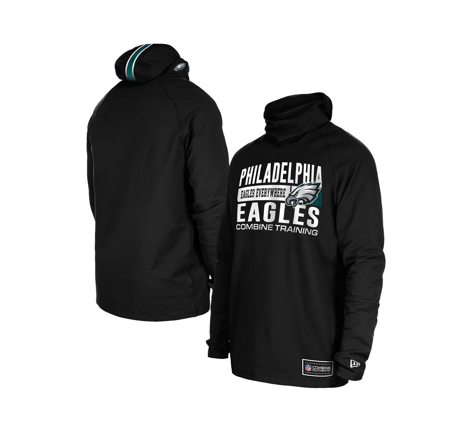 Мужское худи New Era Philadelphia Eagles Functional Fandom Balaclava Helmet Stripe Tri-Blend, черное