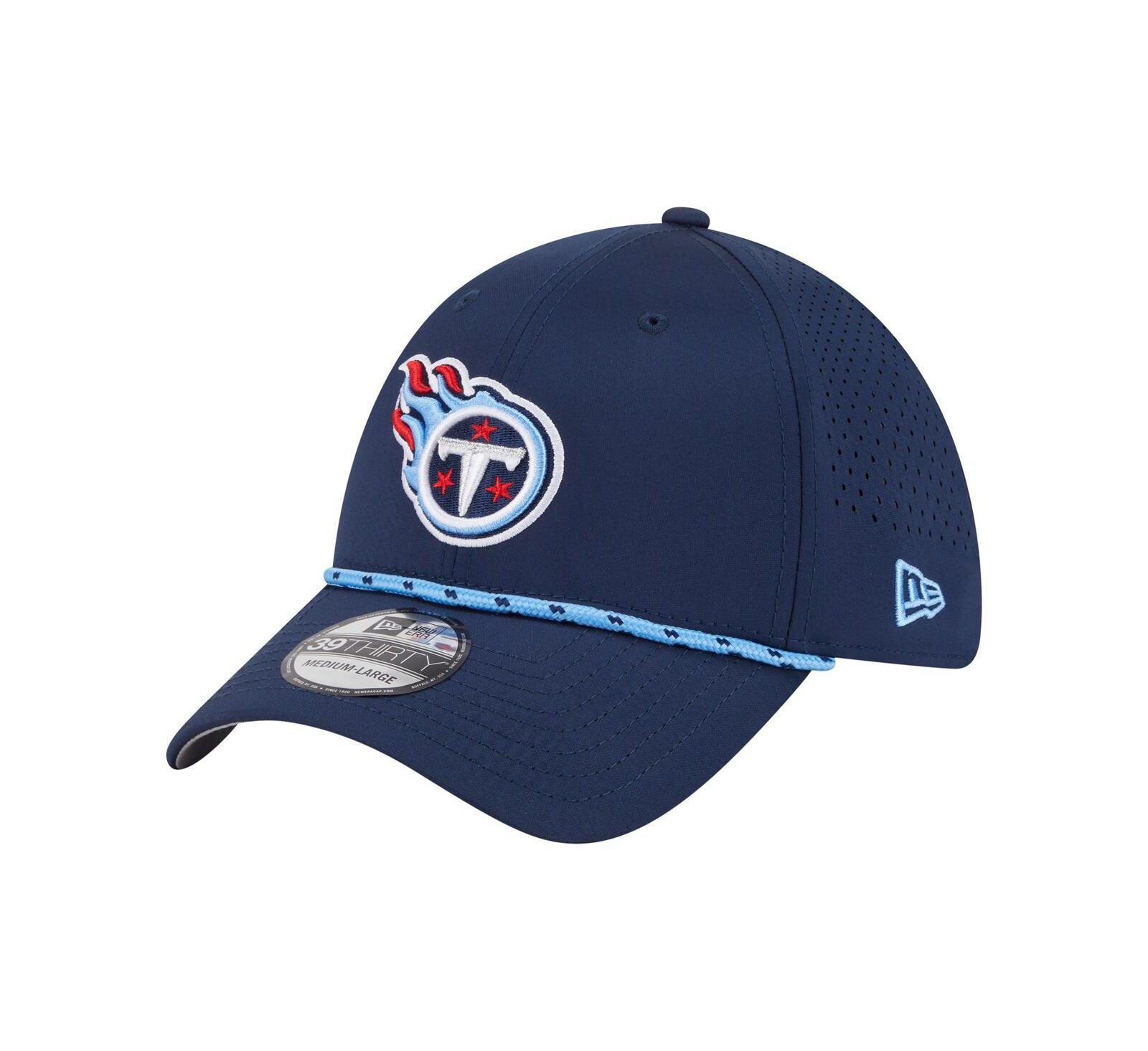 New Era Men's Navy Tennessee Titans Perforated 39THIRTY Flex Hat