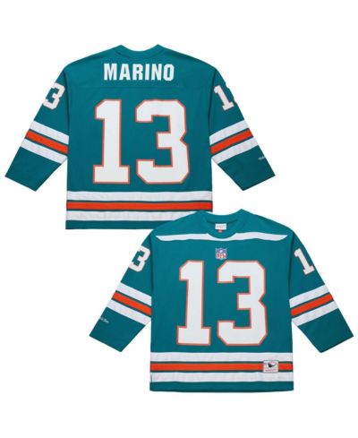 Mitchell & Ness Men's Dan Marino Aqua Miami Dolphins Maxxed Out Fashion Hockey Jersey