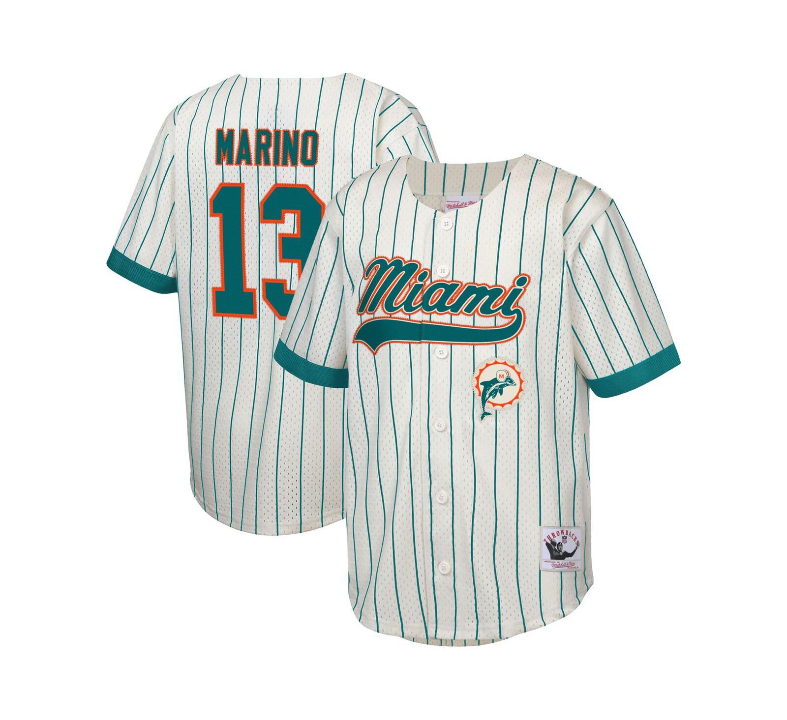 Бейсбольная джерси Mitchell & Ness Dan Marino Cream Miami Dolphins для мальчиков и девочек