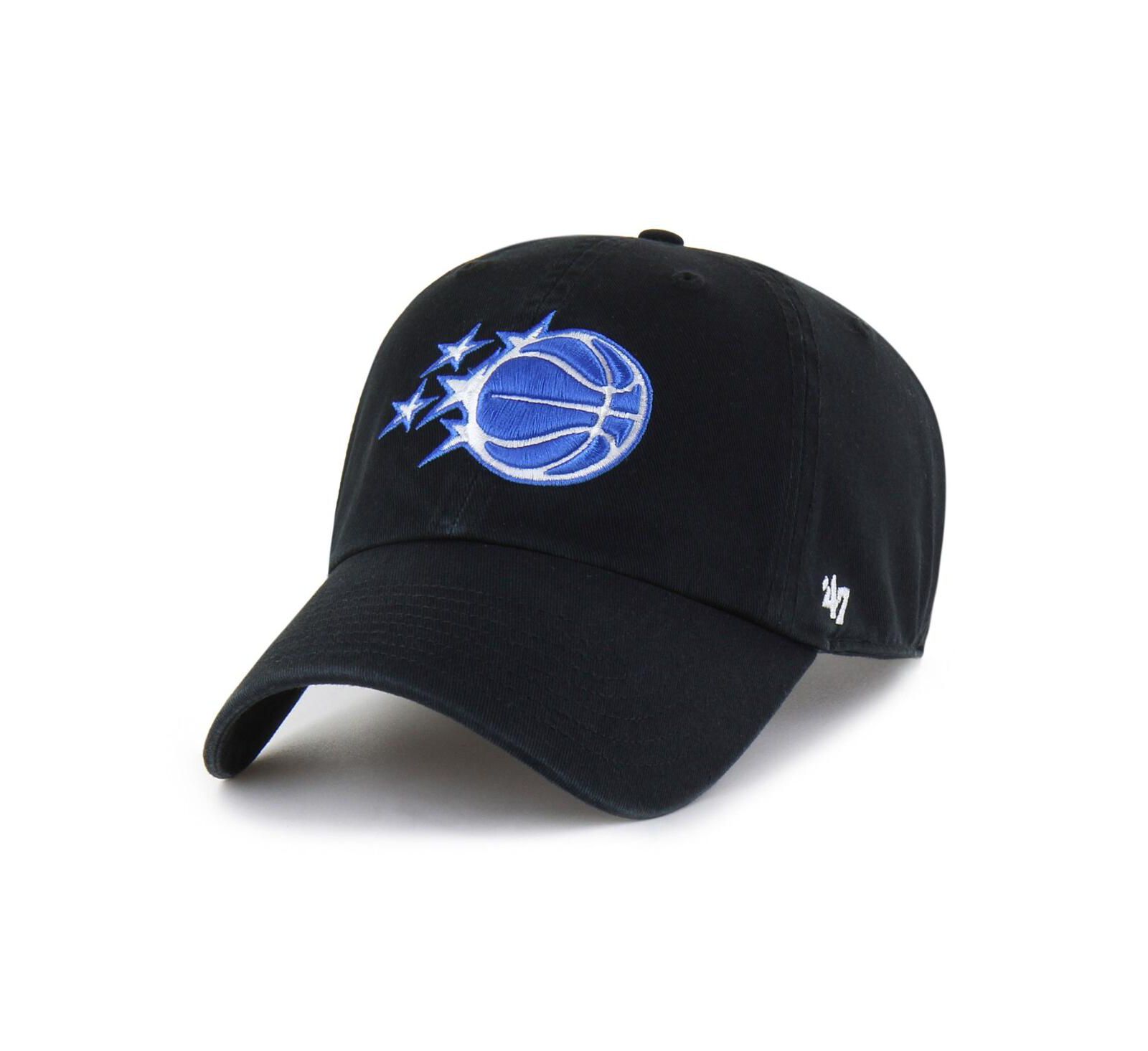 '47 Brand Men's Black Orlando Magic Core Logo Clean Up Adjustable Hat