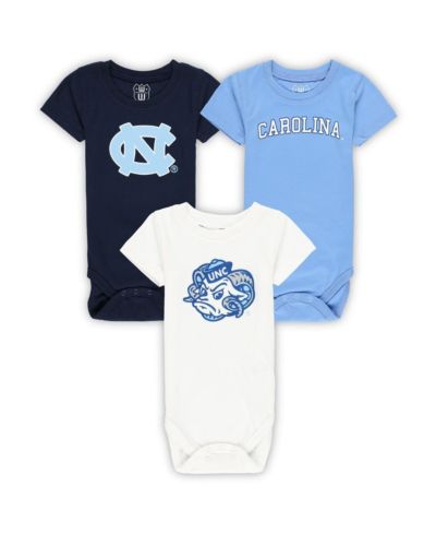 Комплект боди Wes & Willy для новорожденных мальчиков и девочек 3-Pack North Carolina Tar Heels
