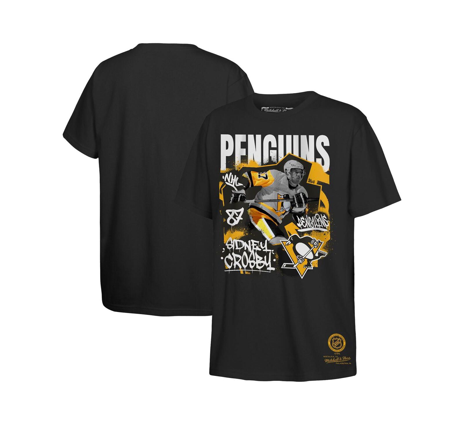 Mitchell & Ness футболка для мальчиков и девочек Sidney Crosby Black Pittsburgh Penguins Photo Reel Graphic