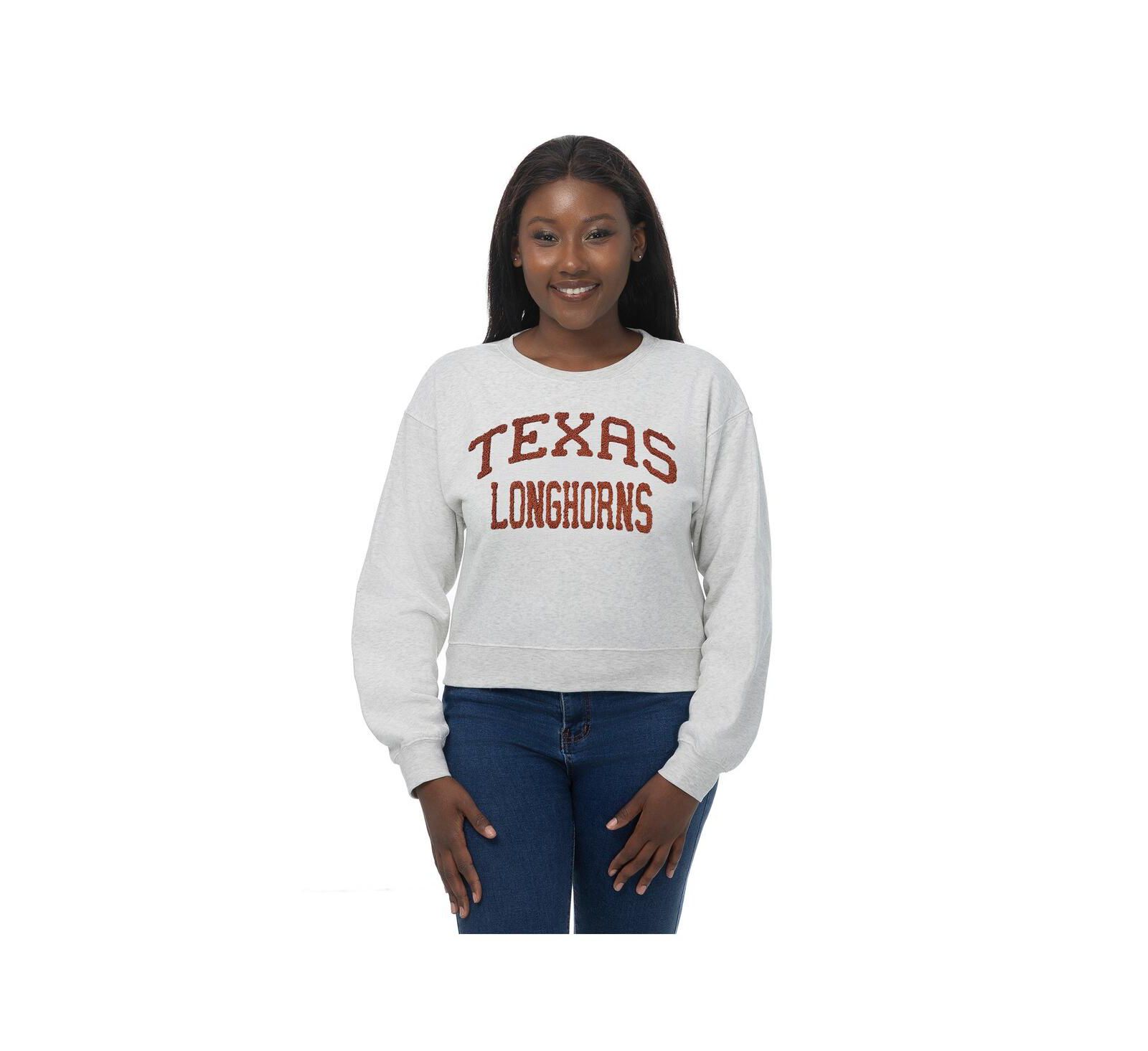Женский укороченный свитшот ZooZatz Oatmeal Texas Longhorns