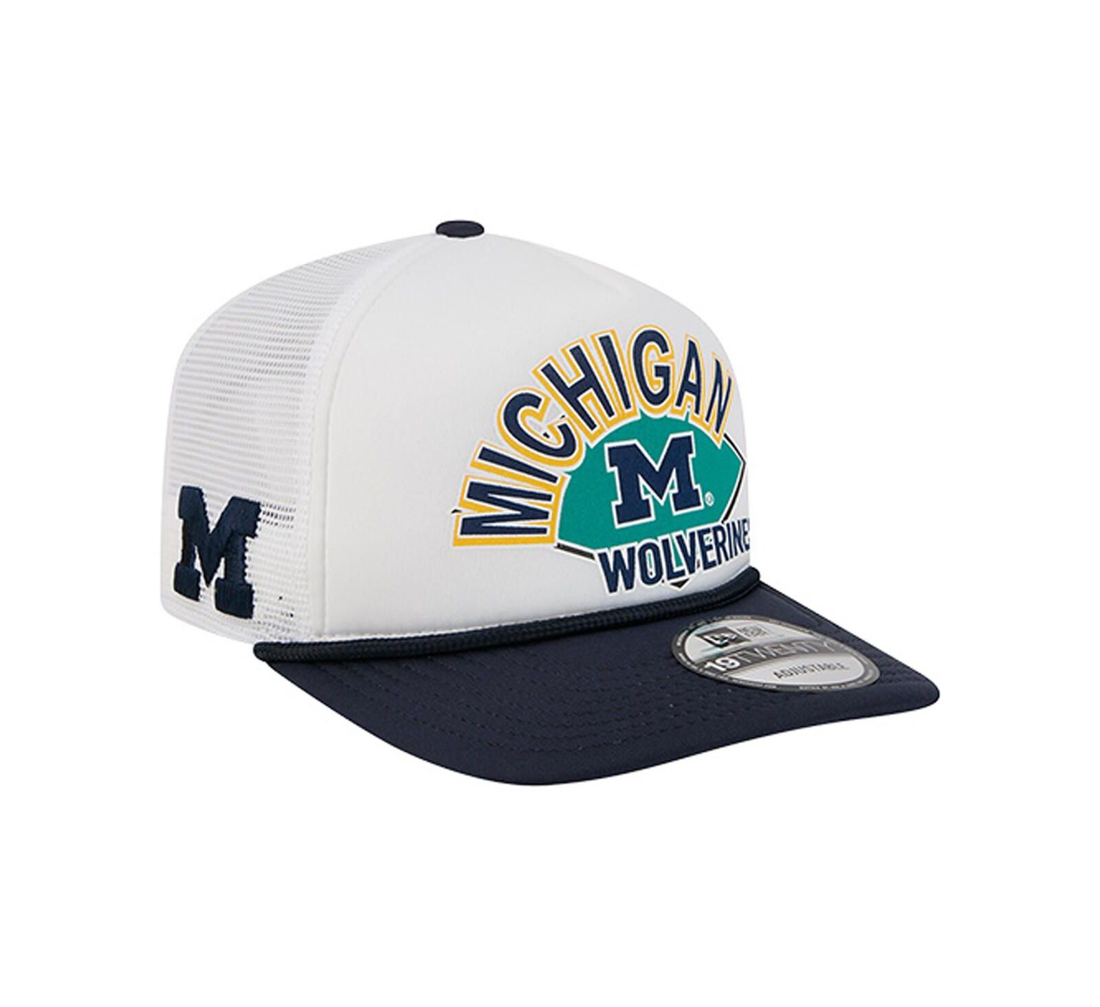 New Era Men's White Michigan Wolverines Diamond 19TWENTY Golfer Adjustable Hat