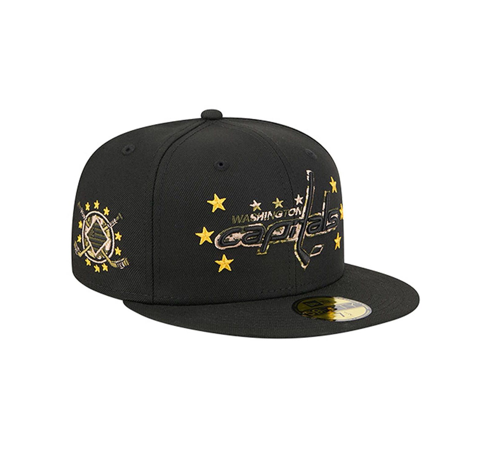 New Era Men's Black Washington Capitals Military Appreciation Digital Camo Stars 59FIFTY Fitted Hat