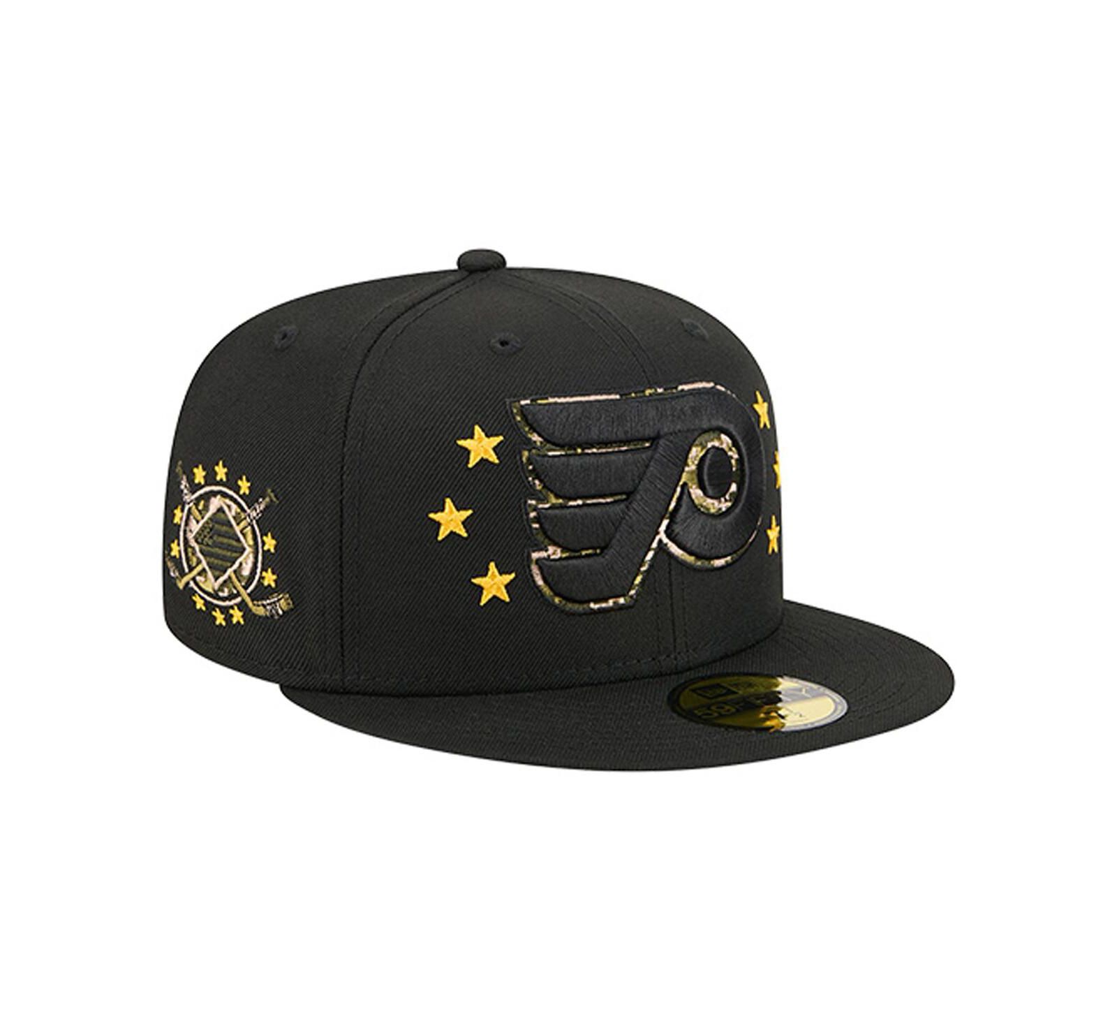 New Era Men's Black Philadelphia Flyers Military Appreciation Digital Camo Stars 59FIFTY Fitted Hat