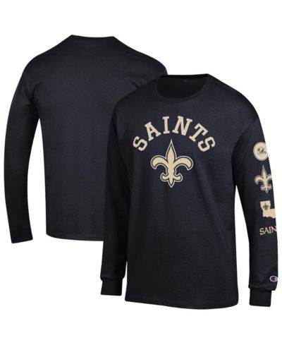 Champion Men's Black New Orleans Saints Seal Long Sleeve T-Shirt