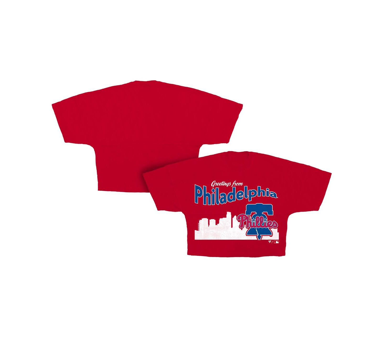 Fanatics Женская укороченная футболка Philadelphia Phillies Skyline красного цвета