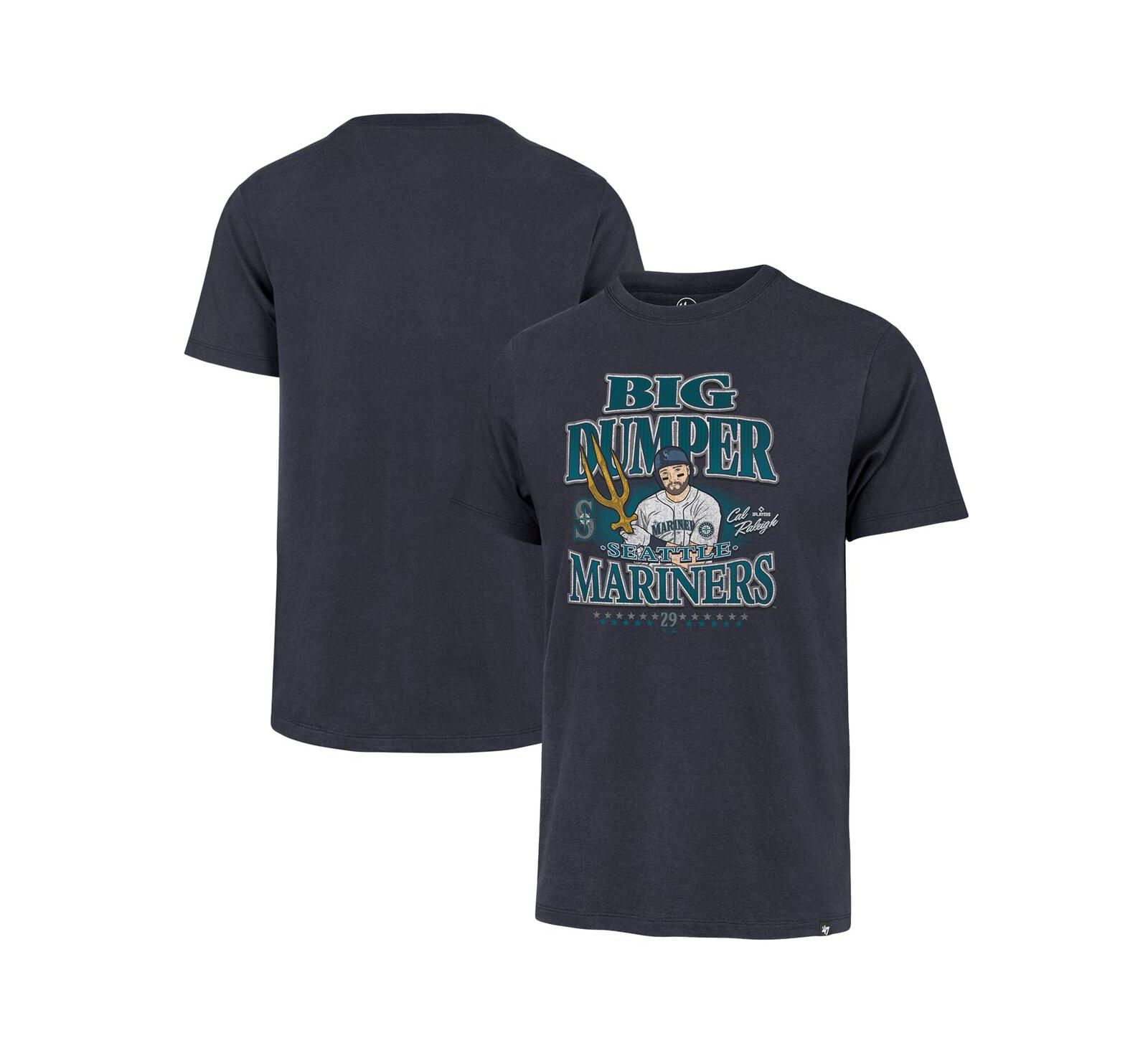 '47 Brand Мужская футболка с графическим принтом Cal Raleigh Seattle Mariners Big & Tall темно-синего цвета