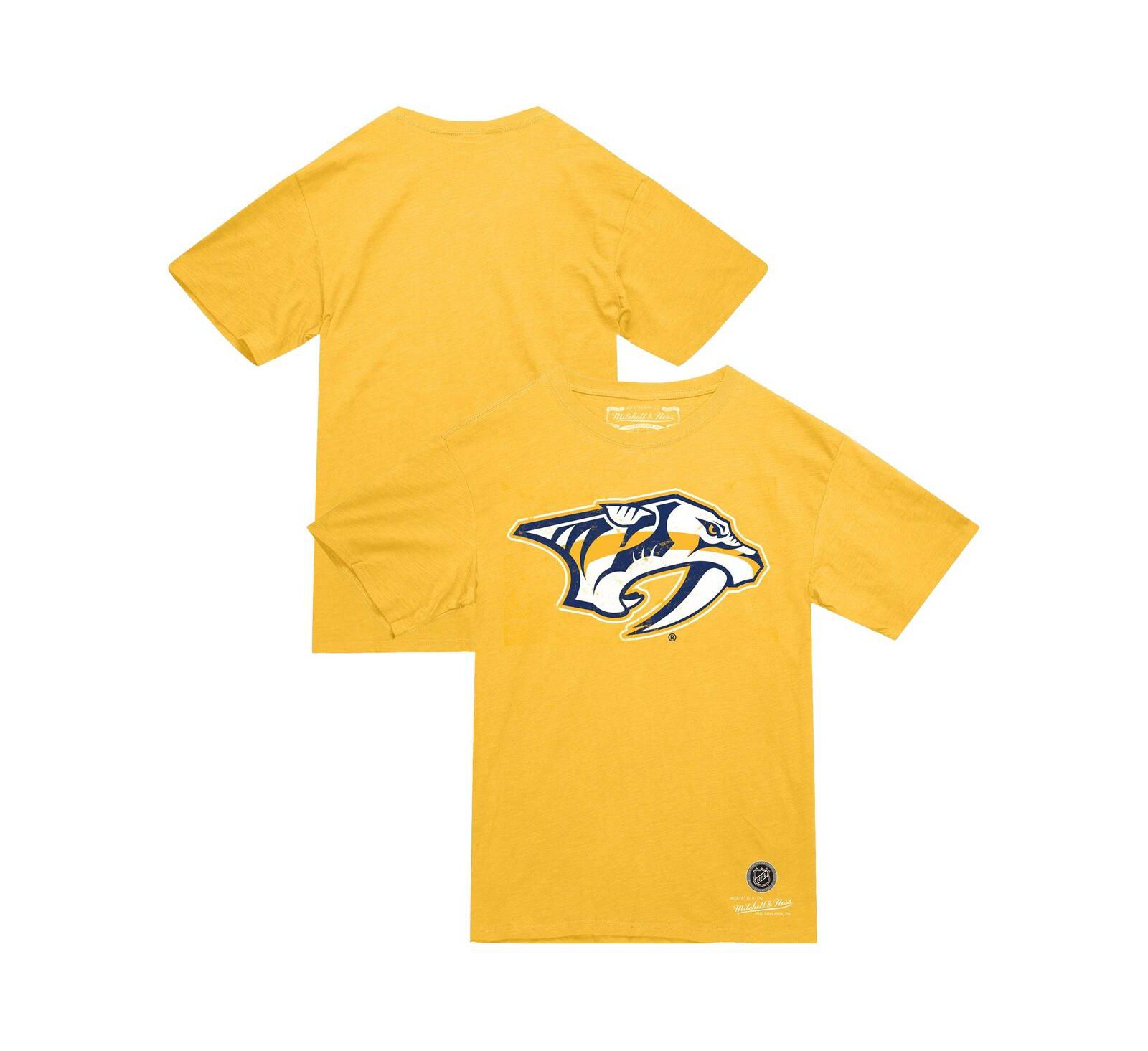 Мужская футболка Mitchell & Ness Gold Nashville Predators Heritage