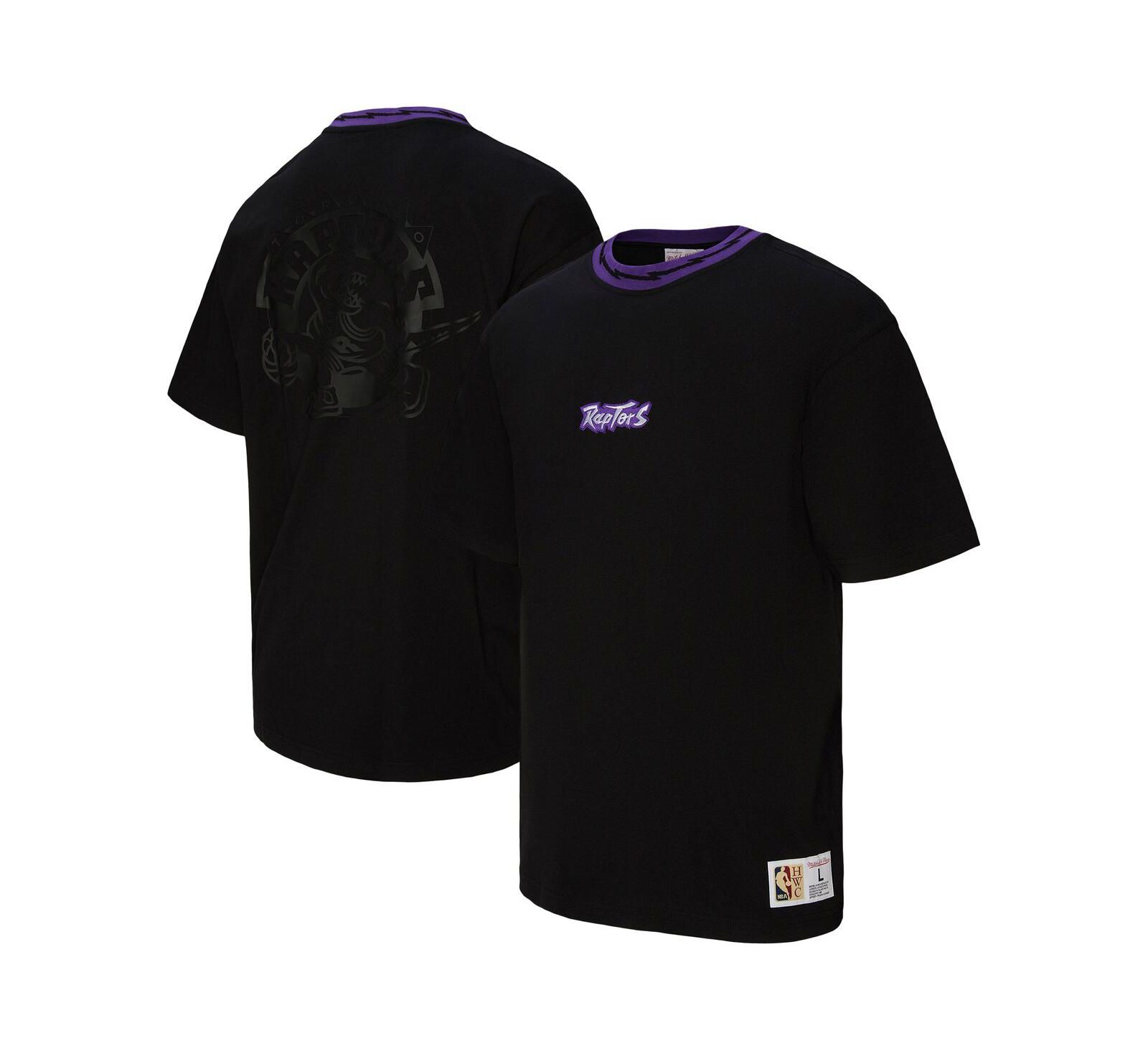 Футболка Mitchell & Ness Men's and Women's Black Toronto Raptors Playmaker Logo