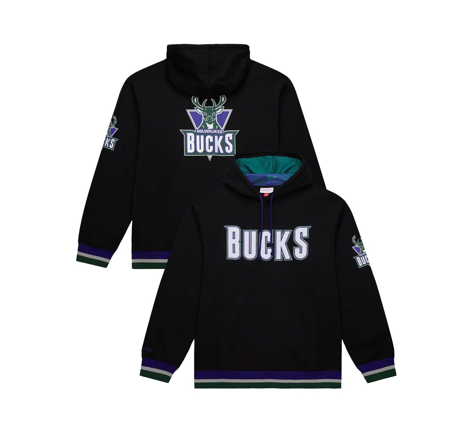 Mitchell & Ness Men's and Women's Black Milwaukee Bucks Heavyweight Hoodie
